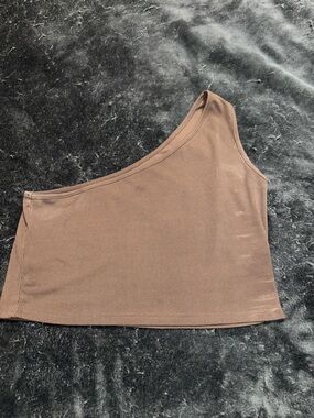 One-Shoulder tank Top - Brown